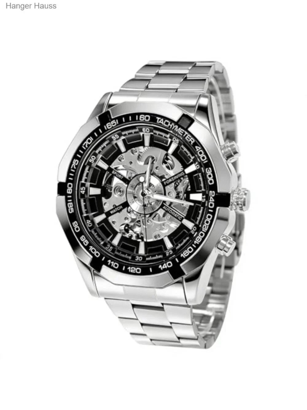 Men's Automatic Skeleton Mechanical Watch Stainless Steel Waterproof